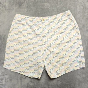 Polo Ralph Lauren Shorts Mens Medium White Pastel Logo Print Classic Fit 6" Swim - Picture 1 of 15