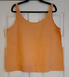 Eileen Fisher Linen Sleeveless Tank/Shell Peach Top Size L Pullover - Picture 1 of 4