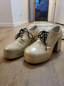 Funtasma Patent Leather Platform Shoes Gold Medium - Picture 1 of 14