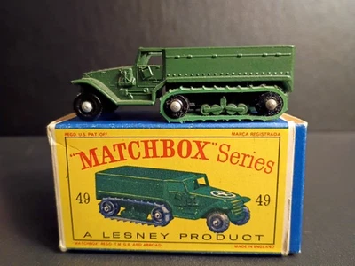 Caja de cerillas #49A M3 transporte de personal ejército medio camión Mark III 1958 caja original D2 Foto 1 de 4