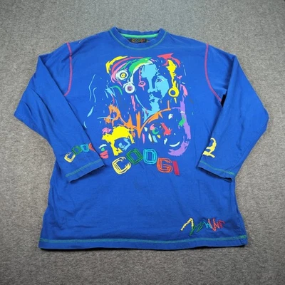Camisa Coogie Vintage Para Hombre 2XL Azul Arte de la Vida Manga Larga Foto 1 de 4