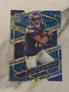2024 Panini Spectra Justin Jefferson Blu Neon Disco Die-Cut Prizm /50, Vikings  - Foto 1 di 7