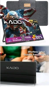 Kado Portable Monitor 15,6'' FHD 1080p, 100% sRGB Ultra-Slim Laptop Monitor... - Bild 1 von 8