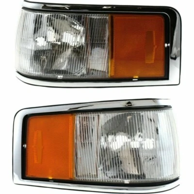 New Left & Right Corner Light Lens and Housing Fits 1990-1994 Lincoln Town Car - Image 1 of 4