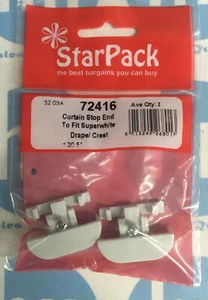 StarPack Curtain Stop End to fit Superwhite Drape/Crest Pack of 2 - 72416 - Picture 1 of 3