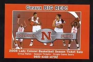 Nicholls State Colonels 2008-09 Basketball große Postkarte Spielplan Southland - Bild 1 von 2