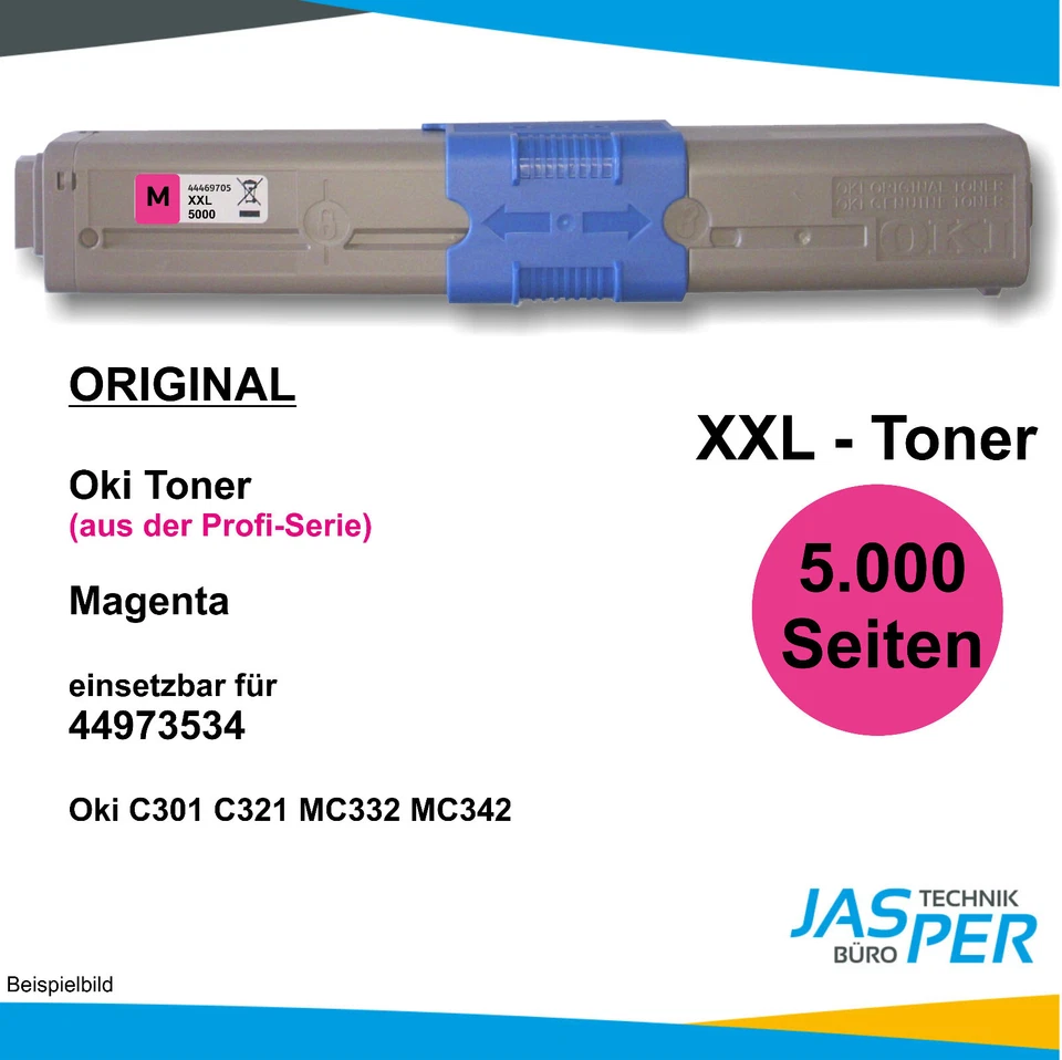 Original OKI XXL Toner einsetzbar für 44973534  Magenta C301 C321 MC332 MC342 - Bild 1 von 1