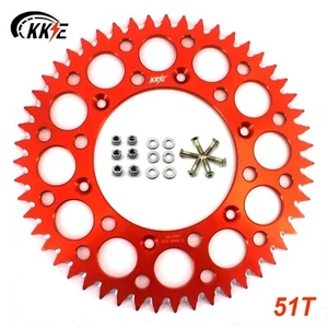 KKE 51T Aluminum Rear Sprocket Fit EXC SXF XCF XCW 250 350 450 1998-2024 Orange - Picture 1 of 11