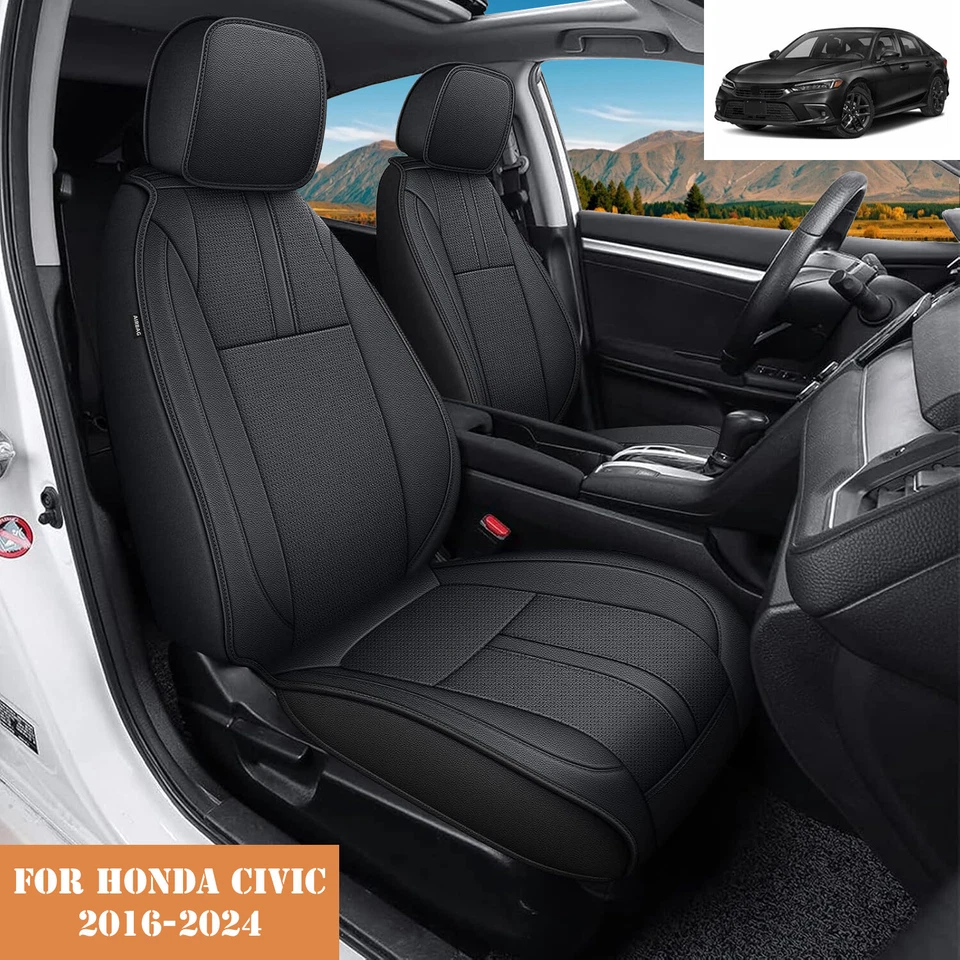 For Honda Civic 2016-2024 Waterproof Faux Leather Pad Car 5-Seat Covers Full Set Foto 1 de 4