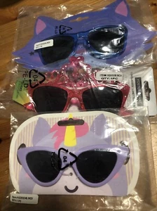 3 Pr. Kid's Foster Grant Sunglasses Boy/Girls Princess, Cat, & Unicorn 100% UV - Picture 1 of 6