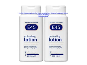 2 x E45 Moisturising Lotion For Dry & Sensitive Skin, Reduces Roughness 200mL - Picture 1 of 5