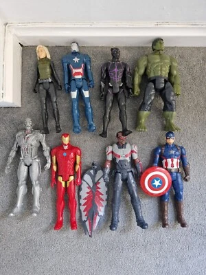 Marvel Avengers Toys Figure Bundle Hulk Iron Man Captain America Falcon Ultron - Image 1 of 2