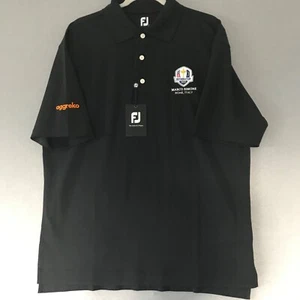 FootJoy Ryder Cup 2023 Mens Black Golf Polo Short Sleeve Shirt Size Large - Picture 1 of 9