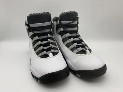 Nike Hombres Air Jordan 10 Retro Acero 2013 Talla 5.5 310806-103 Blanco Negro Gris OG X Foto 1 de 4