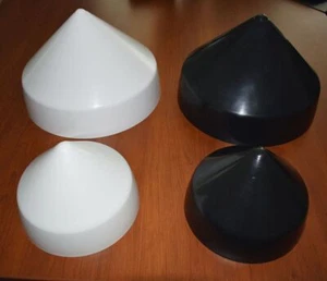 Marine Dock Post Piling Caps, Black or White, Round Cone, Multiple sizes 5"-14" - Picture 1 of 1