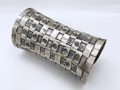 Bracciale Vintage hill tribe triangolo d'oro argento 950 alt cm 12 - Immagine 1 di 4