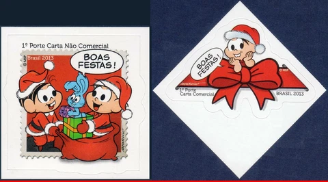 3261-62 BRAZIL 2013 CHRISTMAS, CHARACTER OF COMICS, MONICA'S TEAM, SET MNH Cover