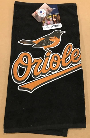 MLB Baltimore Orioles Baseball Black Cotton Fan Towel 16" x 24" Cover