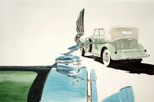 "1931 V16 Cadillacs" Cadillac 20"X30" Automotive Car Signed, #'d Giclee R Lewis - Bild 1 von 1
