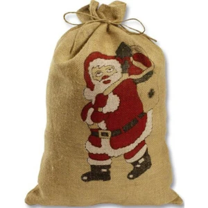 folia Jutesack Weihnachtsmann Sack Nikolausstiefel Kordel Geschenke Weihnachten - Bild 1 von 1