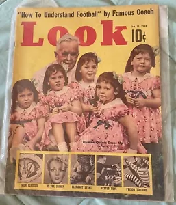 LOOK Magazine, October 11, 1938, Dionne Quints cover; How To Understand Football - Picture 1 of 2