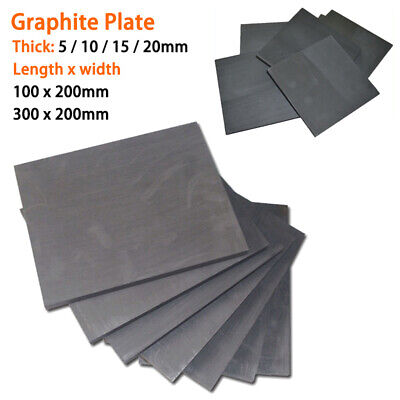 Graphite Plate Graphite Electrode Sheet Plate Thick 5/10/15/20mm，100x200，300x200 • 174.33£