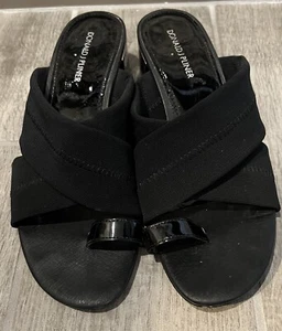 Donald J. Pliner Size 9 Toe ring Black Heeled Sandals - Picture 1 of 13