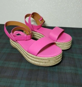 POLO RALPH LAUREN WOMENS BAILEY FUCHSIA PINK VACHETTA SPORT SANDALS (SPAIN) - Picture 1 of 8