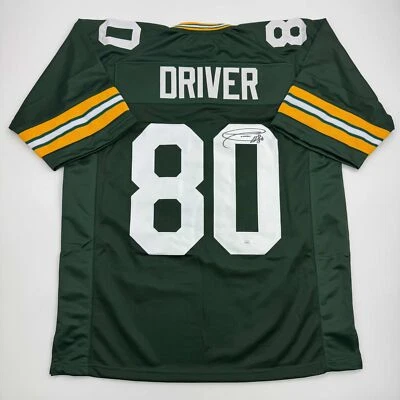 Autographed/Signed Donald Driver Green Bay Green Football Jersey JSA COA - Image 1 of 4
