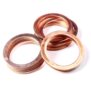 Solid Copper Washers Metric Flat Washer Sump Plug Seal Gasket Various sizes - Picture 1 of 5