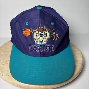 Sombrero retro azul púrpura vintage años 90 NBA Charlotte Hornets baloncesto Snapback - Imagen 1 de 15