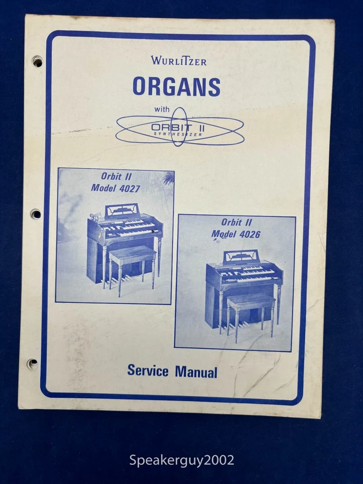Manual de servicio original Wurlitzer modelo 4027 4026 Foto 1 de 1