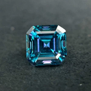 5x5~10x10mm Blue Asscher Cut Loose Moissanite WIth Certificate Excellent Cut - Picture 1 of 7