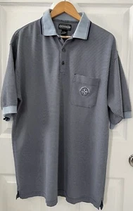 Camisa Polo Vintage Solo Miembros Para Hombres Talla L Azul Rayas Pecho Bolsillo Cresta India - Imagen 1 de 12