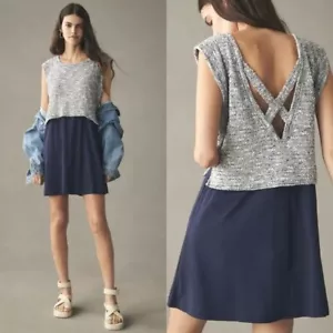 NWT Anthropologie Daily Practice Womens Size S Blue Jumpstart Sleeveless Dress - Picture 1 of 7