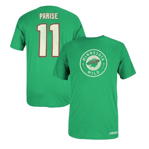 Zach Parise CCM Minnesota Wild Vintage Player Name & Number Jersey T-Shirt Men's Cover