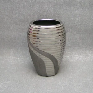 Gilde Vase Sevilla oval silber Keramik edel modern Geschenk - Bild 1 von 2
