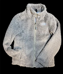 The North Face Girls Youth S Laurel Soft Teddy Bear Gray Full Zip Winter - Picture 1 of 6