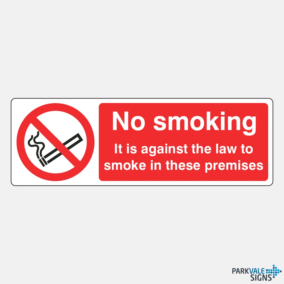 LASTING IMPRESSIONS (SIGNS) LIMITED No Smoking It Is Against the Law Zeichen