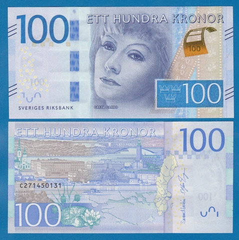 Sweden 100 Kronor P 71b ND 2016 UNC ( P 71 b ) Cover
