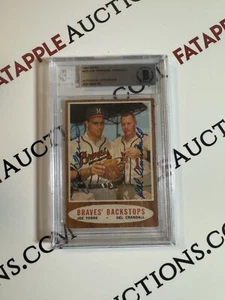 Joe Torre Del Crandall Signed 1962 Topps 351 Beckett Authentic Braves Rookie  - Bild 1 von 4