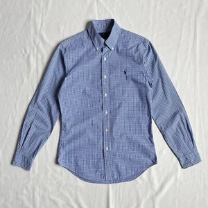 Polo Ralph Lauren Blue Checkered Slim Fit Shirt Size S - Picture 1 of 7