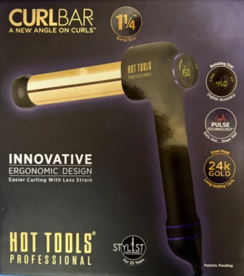 HOT TOOLS PROFESSIONAL CURLBAR 1-1/4" HAIR CURLING IRON 24K-Totally NEW!! - Image 1 of 4