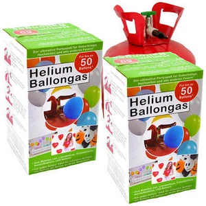 2x Helium für je ca. 50 Luftballons Heliumflasche Ballongas 360 Liter (0,36 m³) - Bild 1 von 3