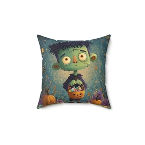 Halloween Frankenstein Throw Pillow and Cover Spooky Home Decor Accent Cushion - Picture 1 of 13