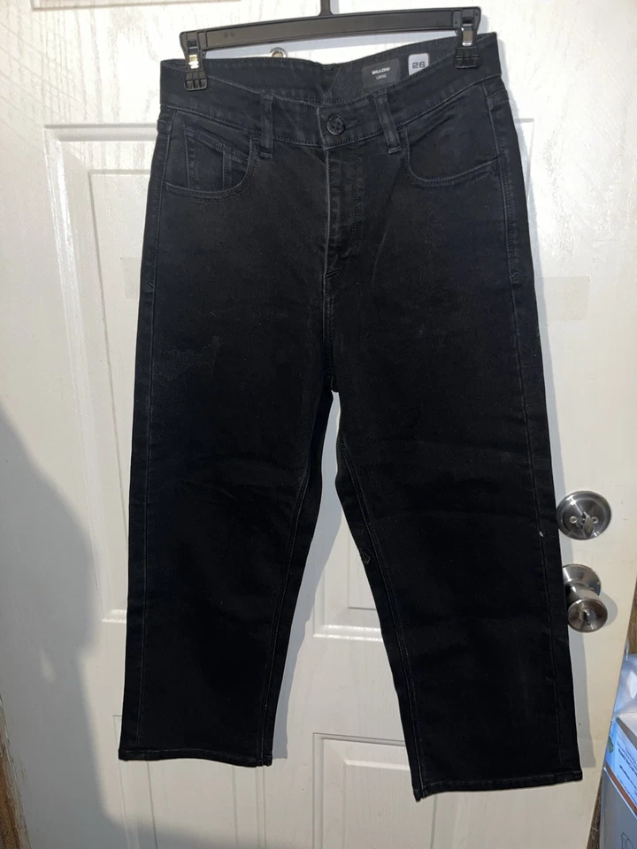 Volcom Billow Loose fit Stoney Black Jeans Size 26/12y Logo - Image 1 of 4