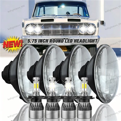 DOT 4PCS 5 3/4" 5.75" LED Headlights Angel Eyes High Low Beam for Mercury New - Image 1 of 4