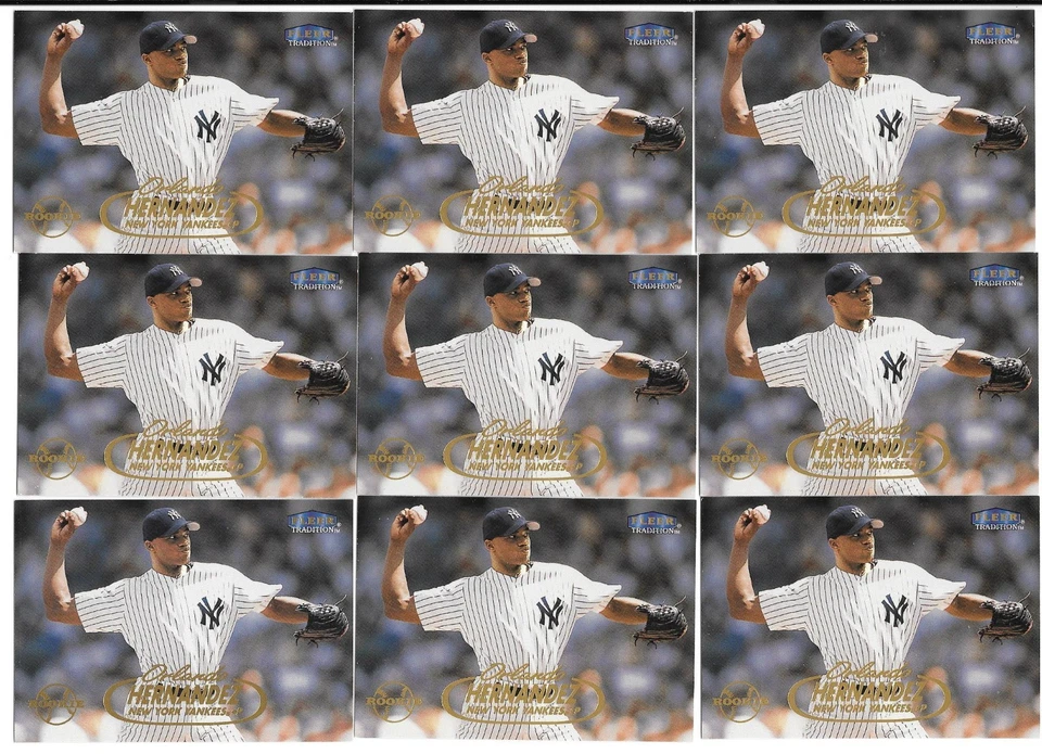 ORLANDO HERNANDEZ ROOKIE 3 CARD LOT 1998 FLEER TRADITION UPDATE U14 NY YANKEES - Image 1 of 1