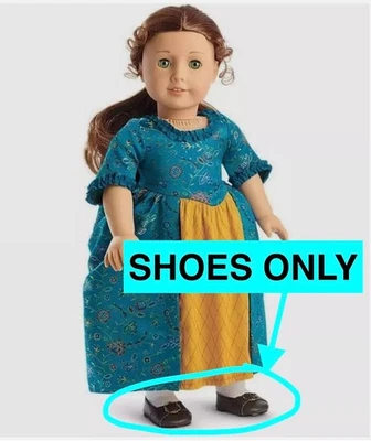 NEW American Girl 18" Doll Felicity Beforever MEET SHOES Brown w/Buckle Colonial