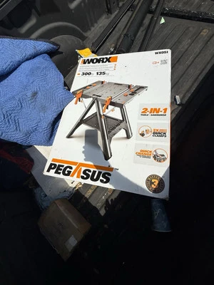 Worx Pegasus Folding Workbench and Sawhorse 2 in 1 Compact Portable Table - Image 1 of 2